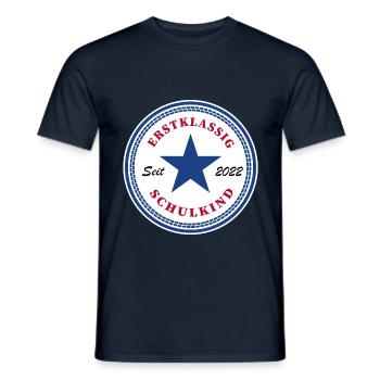 Kinder Einschulung Grundschule Erste Klasse Schule - Männer T-Shirt - Navy - Vorne - AI Model Male 178 light (178cm)