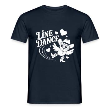 Line Dance Owl Funny Owl with Stetson and Boots - Men's T-Shirt - navy - Front - AI Model Male 178 light (178cm)