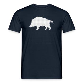 Sanglier Keiler Chasseur de sanglier Waidmannsheil - T-shirt homme - marine - Devant - AI Model Male 178 light (178cm)