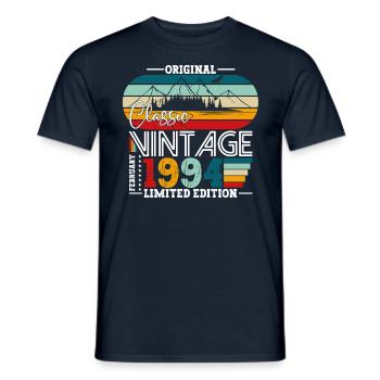 30e anniversaire Classique Février Millésime 1994 - T-shirt homme - marine - Devant - AI Model Male 178 light (178cm)