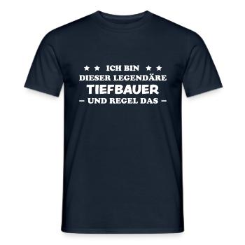 Tiefbauer Beruf Lustiger Spruch Tiefbauer Geschenk - Männer T-Shirt - Navy - Vorne - AI Model Male 178 light (178cm)