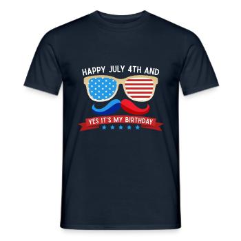 Happy July 4th and yes, it's my birth - Men's T-Shirt - navy - Front - AI Model Male 178 light (178cm)