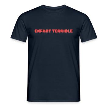 Enfant Terrible - red inscription - Men's T-Shirt - navy - Front - AI Model Male 178 light (178cm)