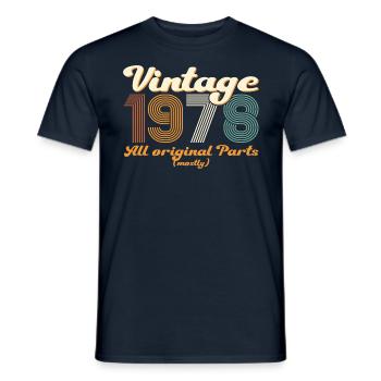 Original vintage 1978 44th birthday gift - Men's T-Shirt - navy - Front - AI Model Male 178 light (178cm)
