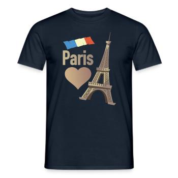 Paris - Men's T-Shirt - navy - Front - AI Model Male 178 light (178cm)