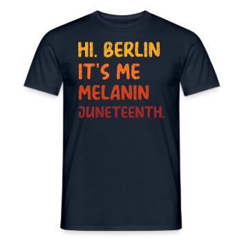 Juneteenth berlin cool sayings design vintage - Men's T-Shirt - navy - Front - AI Model Male 178 light (178cm)