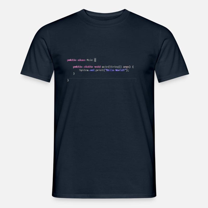 Java Hello World! pomysł na prezent - T-shirt męski - granatowy