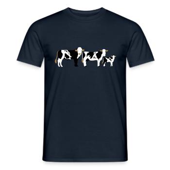 Rinderfamilie bayerisches Fleckvieh vektor - Männer T-Shirt - Navy - Vorne - AI Model Male 178 light (178cm)