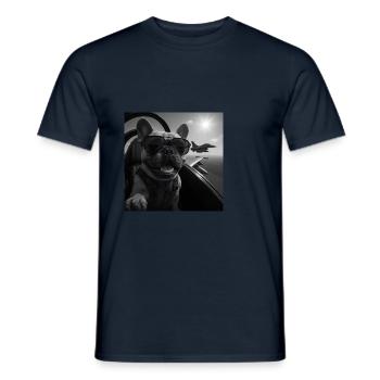 Bouledogue français - T-shirt homme - marine - Devant - AI Model Male 178 light (178cm)