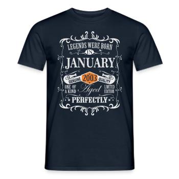 20. Geburtstag - Legends were born Januar 2003 - Männer T-Shirt - Navy - Vorne - AI Model Male 178 light (178cm)