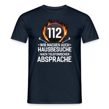 Feuerwehr SHIRT - 112 Hausbesuche Geschenkidee - Männer T-Shirt - Navy - Vorne - AI Model Male 178 light (178cm)