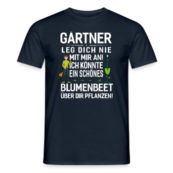 Gärtner SHIRT - Vorsicht Blumenbeet - Männer T-Shirt - Navy - Vorne - AI Model Male 178 light (178cm)