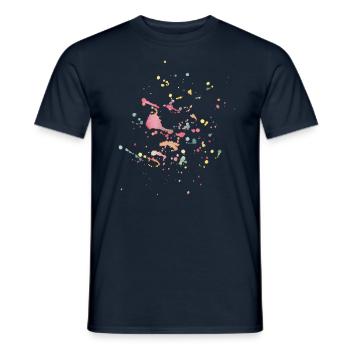 Julibel / Color Explosion Watercolor - Men's T-Shirt - navy - Front - AI Model Male 178 light (178cm)