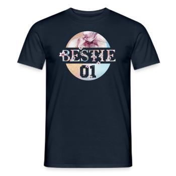 Tu es ma meilleure amie Je t’aime - N° 1 - T-shirt homme - marine - Devant - AI Model Male 178 light (178cm)