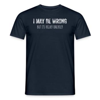 I May Be Wrong But It’s Highly Unlikely - T-shirt homme - marine - Devant - AI Model Male 178 light (178cm)