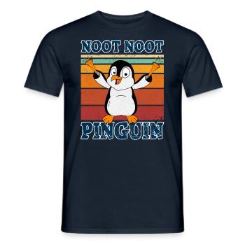 Noot Noot Madafakas Funny Penguin with Horns - Men's T-Shirt - navy - Front - AI Model Male 178 light (178cm)