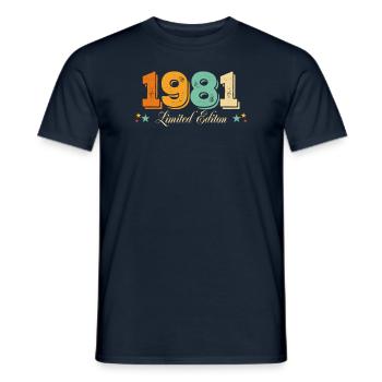 40th Birthday 40 Year Vintage 1981 May Limited - Men's T-Shirt - navy - Front - AI Model Male 178 light (178cm)