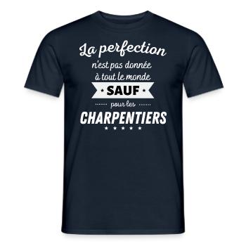 La perfection nest pas donnée sauf aux charpentier - T-shirt homme - marine - Devant - AI Model Male 178 light (178cm)