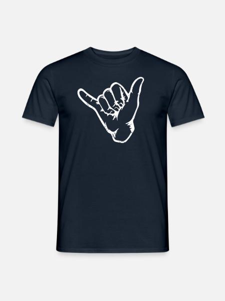 Shaka Brah Hawaii Shirt Hang-Loose Surfer Gruß - Männer T-Shirt - Navy