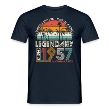 1957 Vintage Vintage Rétro Cadeau d’anniversaire - T-shirt homme - marine - Devant - AI Model Male 178 light (178cm)