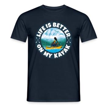 Kajak fahren - Männer T-Shirt - Navy - Vorne - AI Model Male 178 light (178cm)