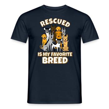 Dogs Adopt Do Not Buy Favorite Breed - Men's T-Shirt - navy - Front - AI Model Male 178 light (178cm)