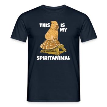This is my Spiritanimal capybara - Männer T-Shirt - Navy - Vorne - AI Model Male 178 light (178cm)