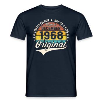 Original December 1968 54th Birthday Gift - Men's T-Shirt - navy - Front - AI Model Male 178 light (178cm)