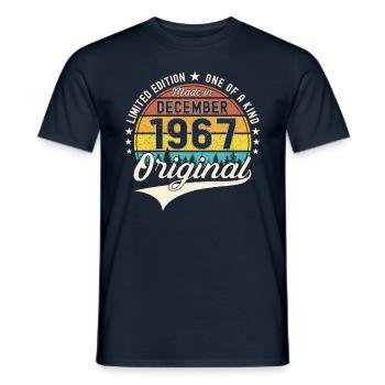 Original December 1967 55th birthday gift - Men's T-Shirt - navy - Front - AI Model Male 178 light (178cm)