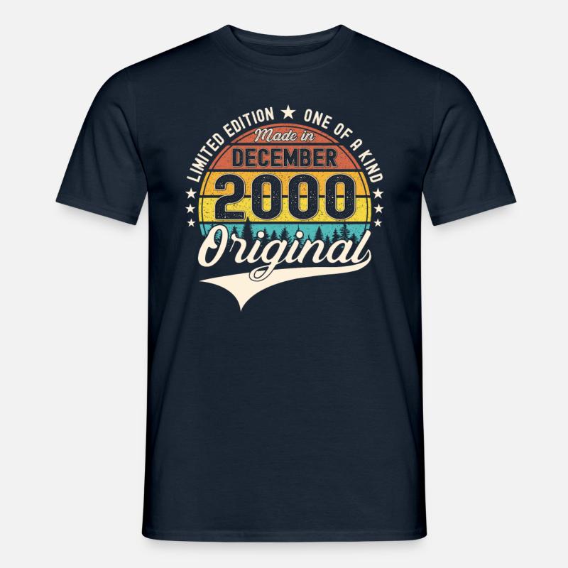 Original Dezember 2000 22. Geburtstag Geschenk - Männer T-Shirt - Navy