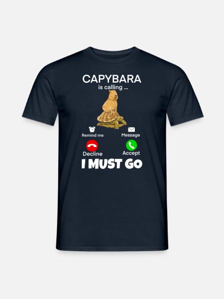 Capybara telefonieren - Männer T-Shirt - Navy