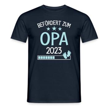 Befördert zu Opa 2023 Geschenk für neuen Großvater - Männer T-Shirt - Navy - Vorne - AI Model Male 178 light (178cm)