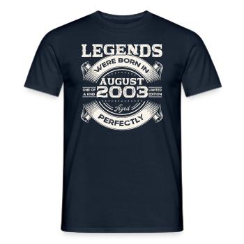 20 Birthday Men Original August Vintage 2003 - T-shirt homme - marine - Devant - AI Model Male 178 light (178cm)