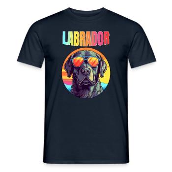 Cool Retro Labrador - Men's T-Shirt - navy - Front - AI Model Male 178 light (178cm)