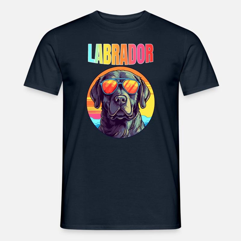 Cool Retro Labrador - Männer T-Shirt - Navy