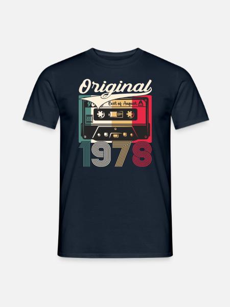 45. Geburtstag Mann August Jahrgang 1978 Kassette - Männer T-Shirt - Navy
