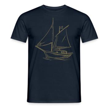 Sailing adventures in silhouette: Elegant - Men's T-Shirt - navy - Front - AI Model Male 178 light (178cm)