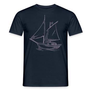 Sailing adventures in silhouette: Elegant - Men's T-Shirt - navy - Front - AI Model Male 178 light (178cm)