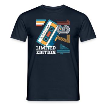 49th Birthday October Vintage 1974 Cassette - Men's T-Shirt - navy - Front - AI Model Male 178 light (178cm)