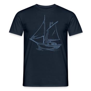 Sailing adventures in silhouette: Elegant - Men's T-Shirt - navy - Front - AI Model Male 178 light (178cm)