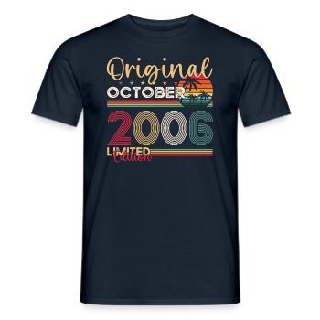17th Birthday Husband Original October Vintage 2006 - Men's T-Shirt - navy - Front - AI Model Male 178 light (178cm)