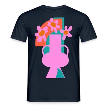 Collage aus Topfblumen - Männer T-Shirt - Navy - Vorne - AI Model Male 178 light (178cm)