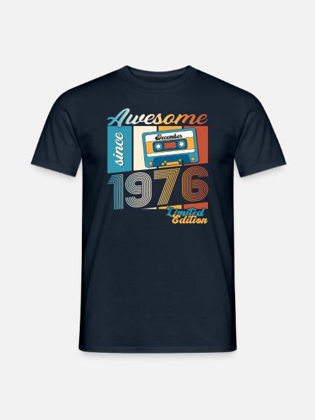 47. Geburtstag Kassette Dezember Jahrgang 1976 - Mænd T-shirt - marineblå