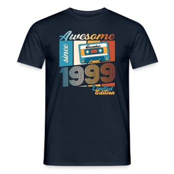 24th Birthday December Vintage 1999 Cassette - Men's T-Shirt - navy - Front - AI Model Male 178 light (178cm)