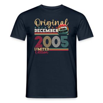 18. Geburtstag Dezember Jahrgang 2005 Kassette - Männer T-Shirt - Navy - Vorne - AI Model Male 178 light (178cm)