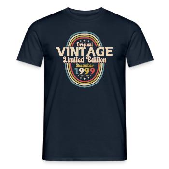 December Vintage 1999 24th Birthday Vintage - Men's T-Shirt - navy - Front - AI Model Male 178 light (178cm)