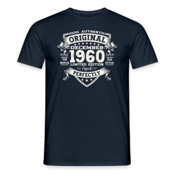 63e anniversaire Vintage Décembre Vintage des années 1960 - T-shirt homme - marine - Devant - AI Model Male 178 light (178cm)