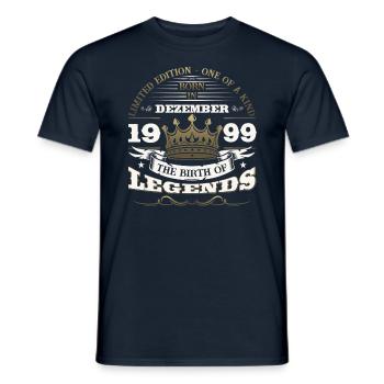 December Vintage 1999 24th Birthday Legend - Men's T-Shirt - navy - Front - AI Model Male 178 light (178cm)