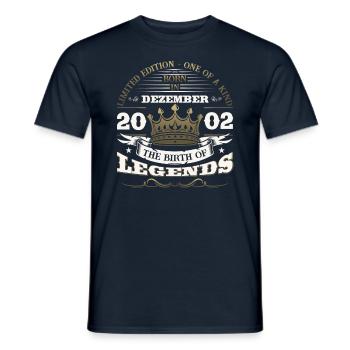 December Vintage 2002 21st Birthday Legend - Men's T-Shirt - navy - Front - AI Model Male 178 light (178cm)