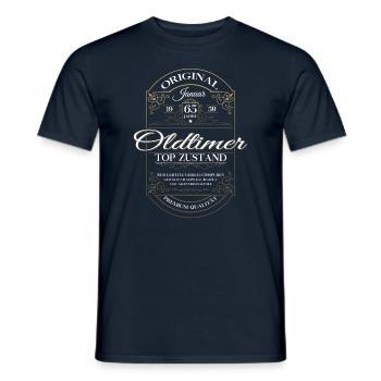 65. Geburtstag Oldtimer Januar Jahrgang 1959 - Männer T-Shirt - Navy - Vorne - AI Model Male 178 light (178cm)